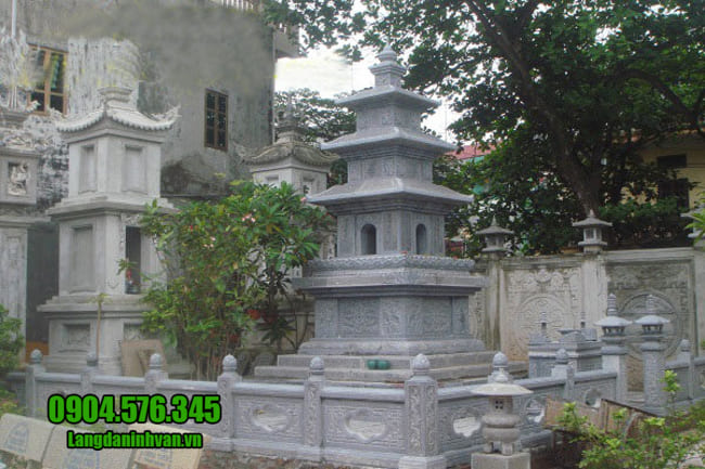 Mẫu mộ đá hình tháp đẹp chuẩn phong thuỷ