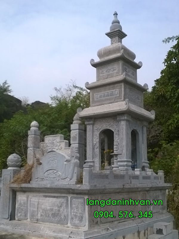 Mộ tháp đựng tro cốt đẹp bằng đá xanh  tự nhiên