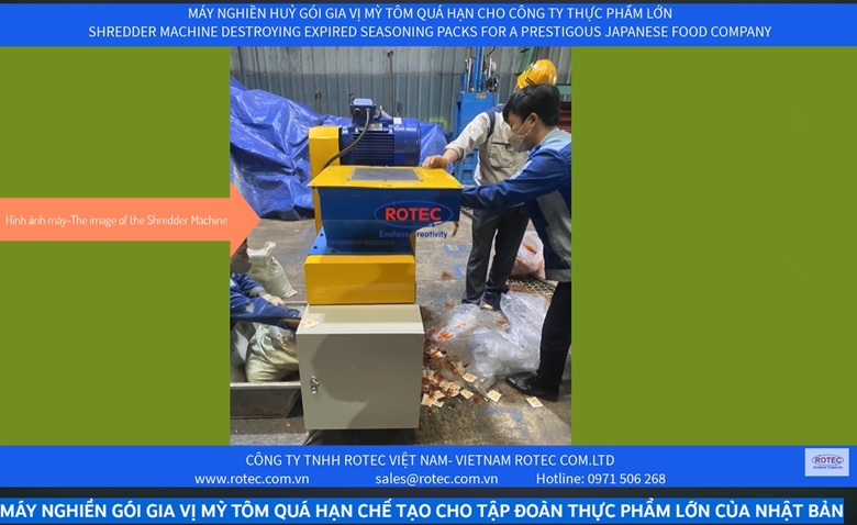 Máy nghiền gói gia vị đã quá hạn sử dụng