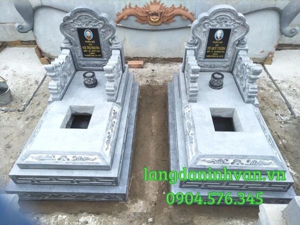 Mộ tam cấp bằng đá  đẹp chạm khắc tinh tế