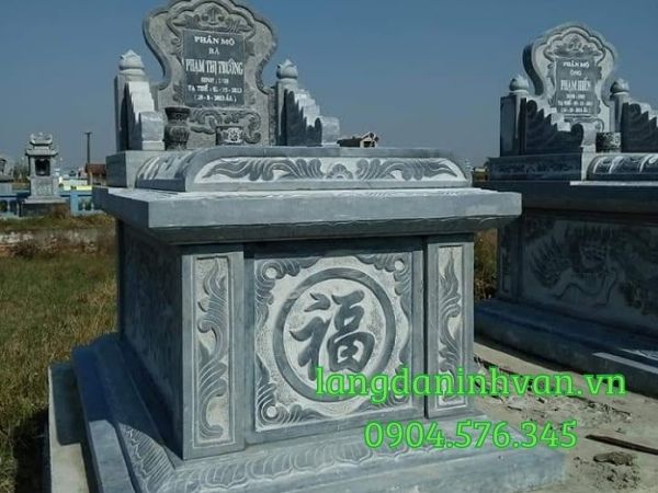 Mộ tam cấp bằng đá  đẹp chạm khắc tinh tế