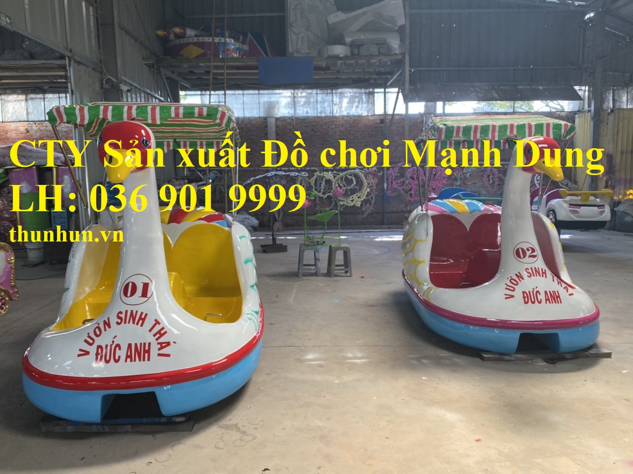 Nhà hơi, thú nhún, xe điện đụng, đu quay, máy bay lượn công viên