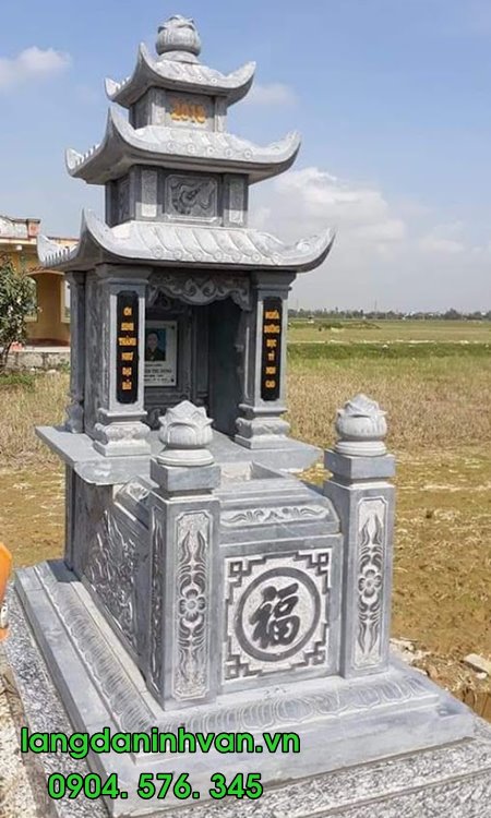 Mộ ba mái  đựng tro cốt đẹp bằng đá tự nhiên
