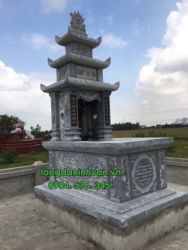 Mộ ba mái  đựng tro cốt đẹp bằng đá tự nhiên
