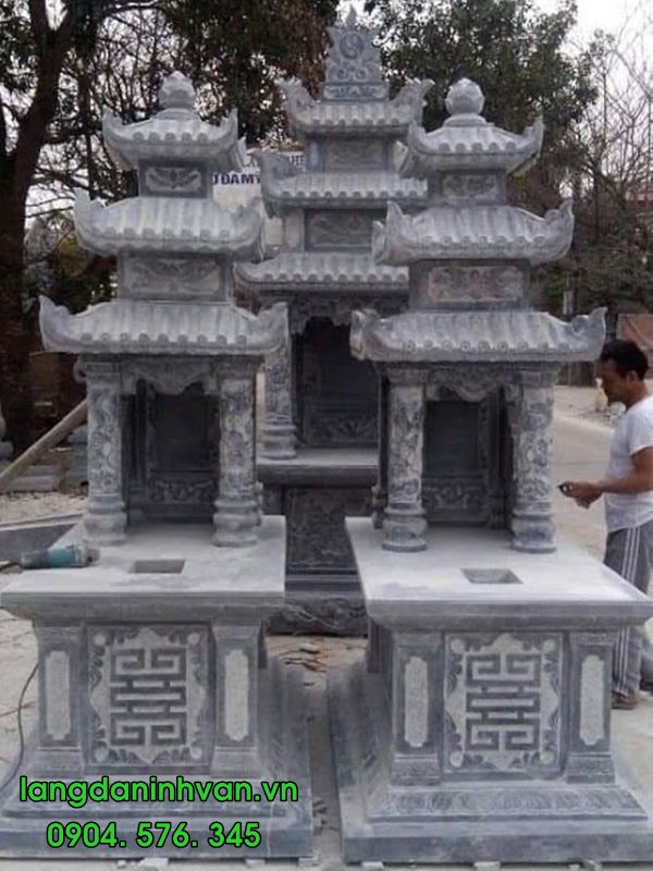 Mộ ba mái  đựng tro cốt đẹp bằng đá tự nhiên