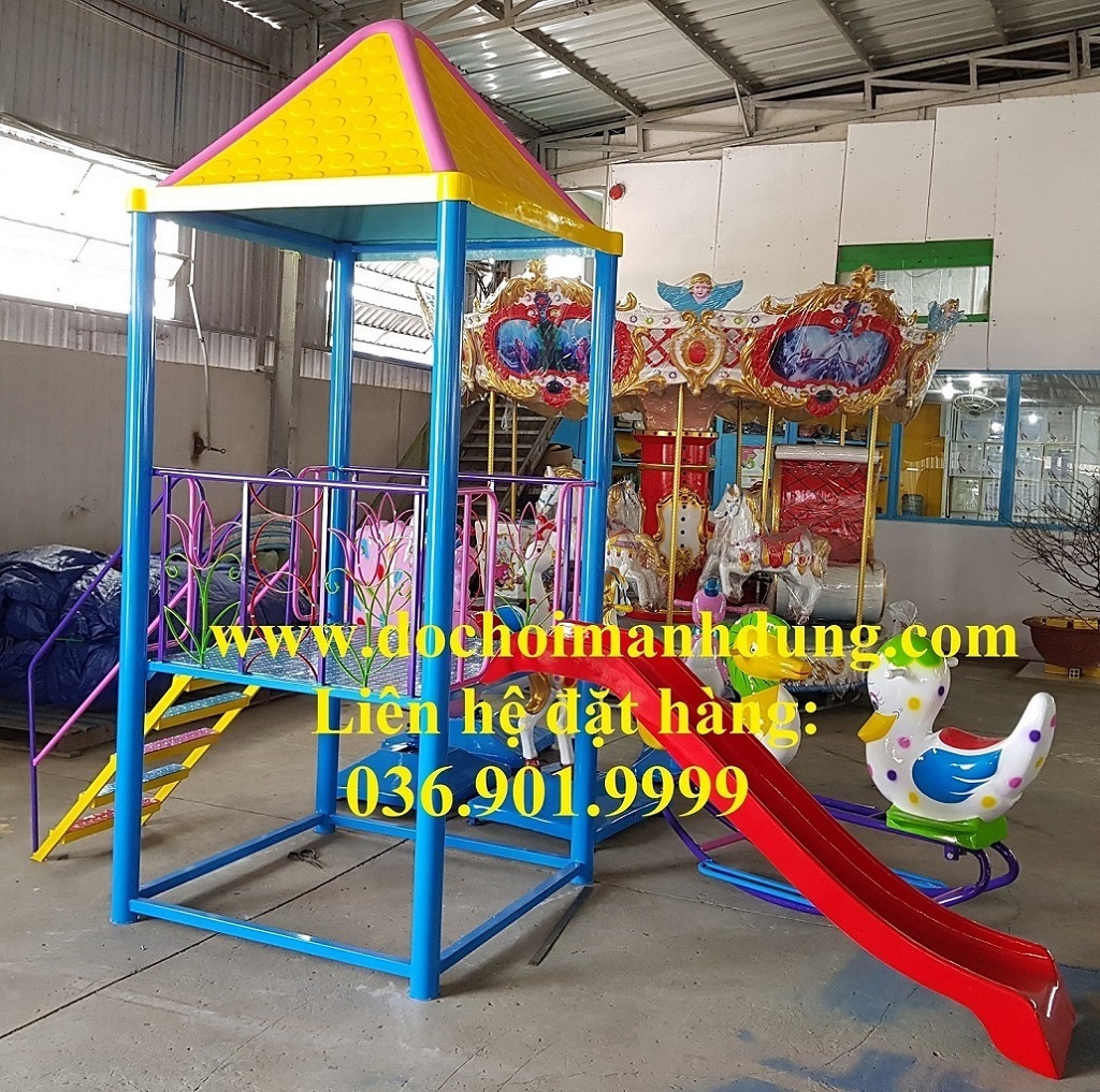 Đồ chơi thú nhún bỏ xu, cano đụng, mâm ly xoay công viên, hồ câu cá