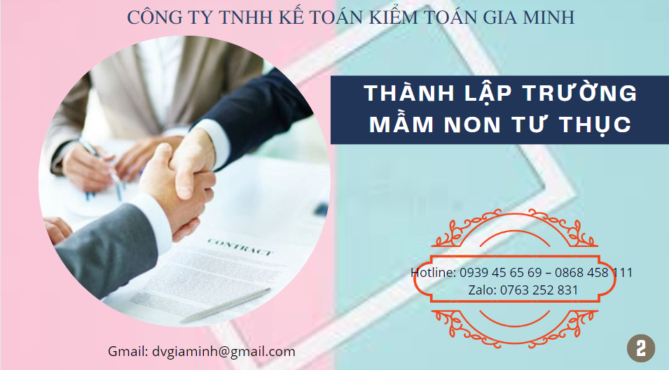 Hướng dẫn hồ sơ xin giấy phép thành lập trường mầm non tư thục