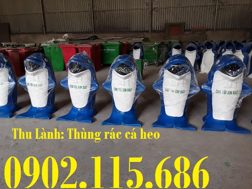 Thùng rác hình thú ngộ nghĩnh, thùng rác cá heo