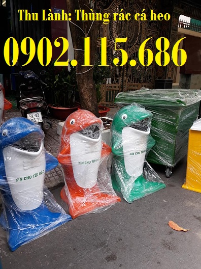 Thùng rác hình thú ngộ nghĩnh, thùng rác cá heo