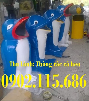 Thùng rác hình thú ngộ nghĩnh, thùng rác cá heo