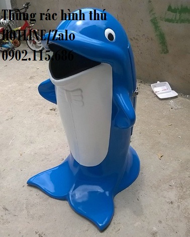 Thùng rác hình thú ngộ nghĩnh, thùng rác cá heo