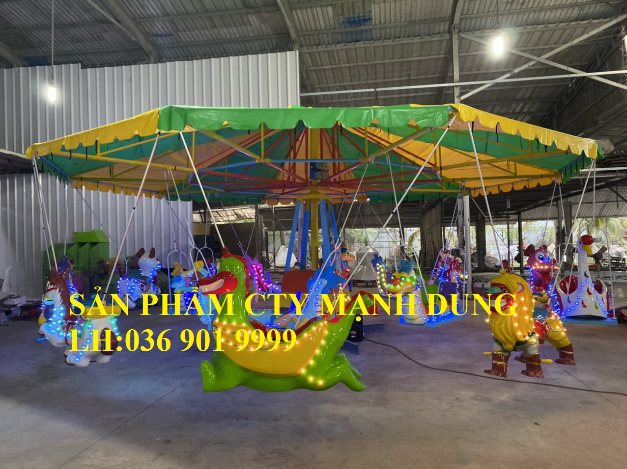Trò chơi hồ câu cá, đảo lượn, xe điện bình, máy bay đu quay công viên