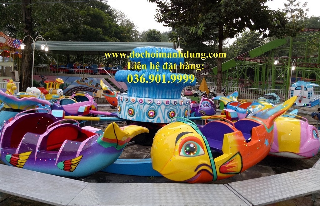 Trò chơi hồ câu cá, đảo lượn, xe điện bình, máy bay đu quay công viên