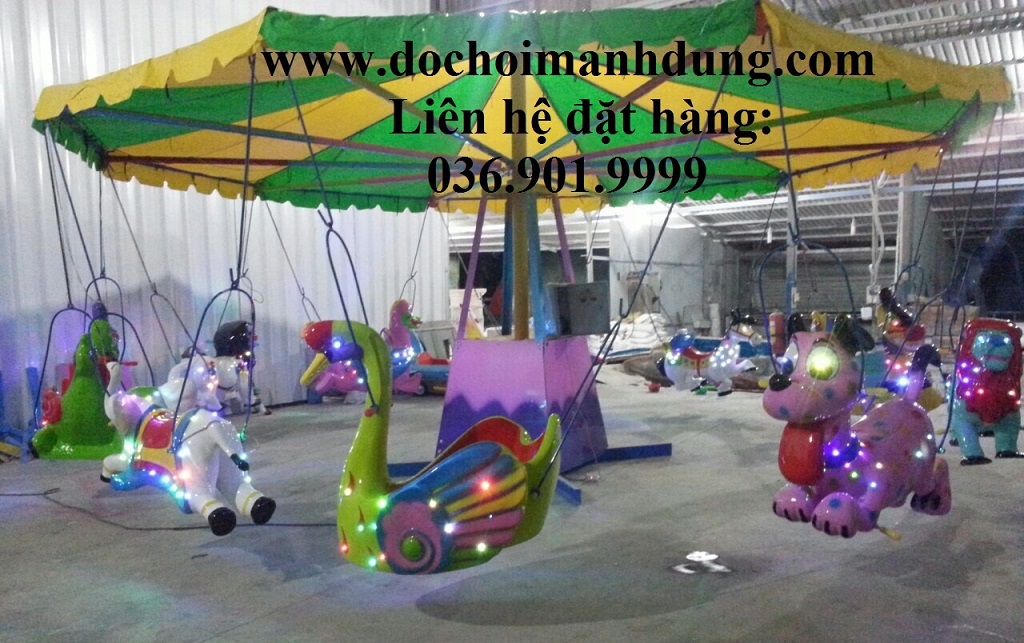 Trò chơi đồ chơi công viên, trò chơi xe điện đụng, hồ câu cá, thú nhún