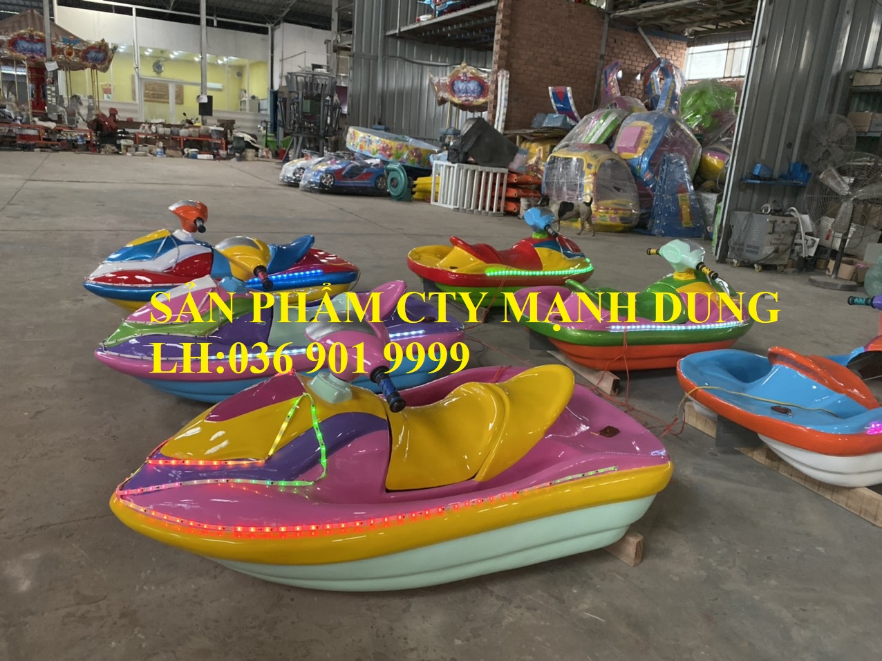 Trò chơi chơi đồ chơi hồ câu cá, đu quay, thú nhún thiếu nhi, xe điện.