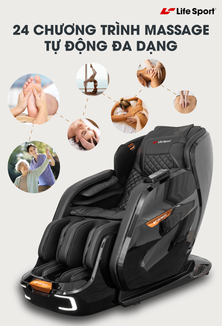 GHẾ MASSAGE LIFESPORT LS-699 - MUA 1 ĐƯỢC 2 NHÂN ĐÔI SỨC KHỎE