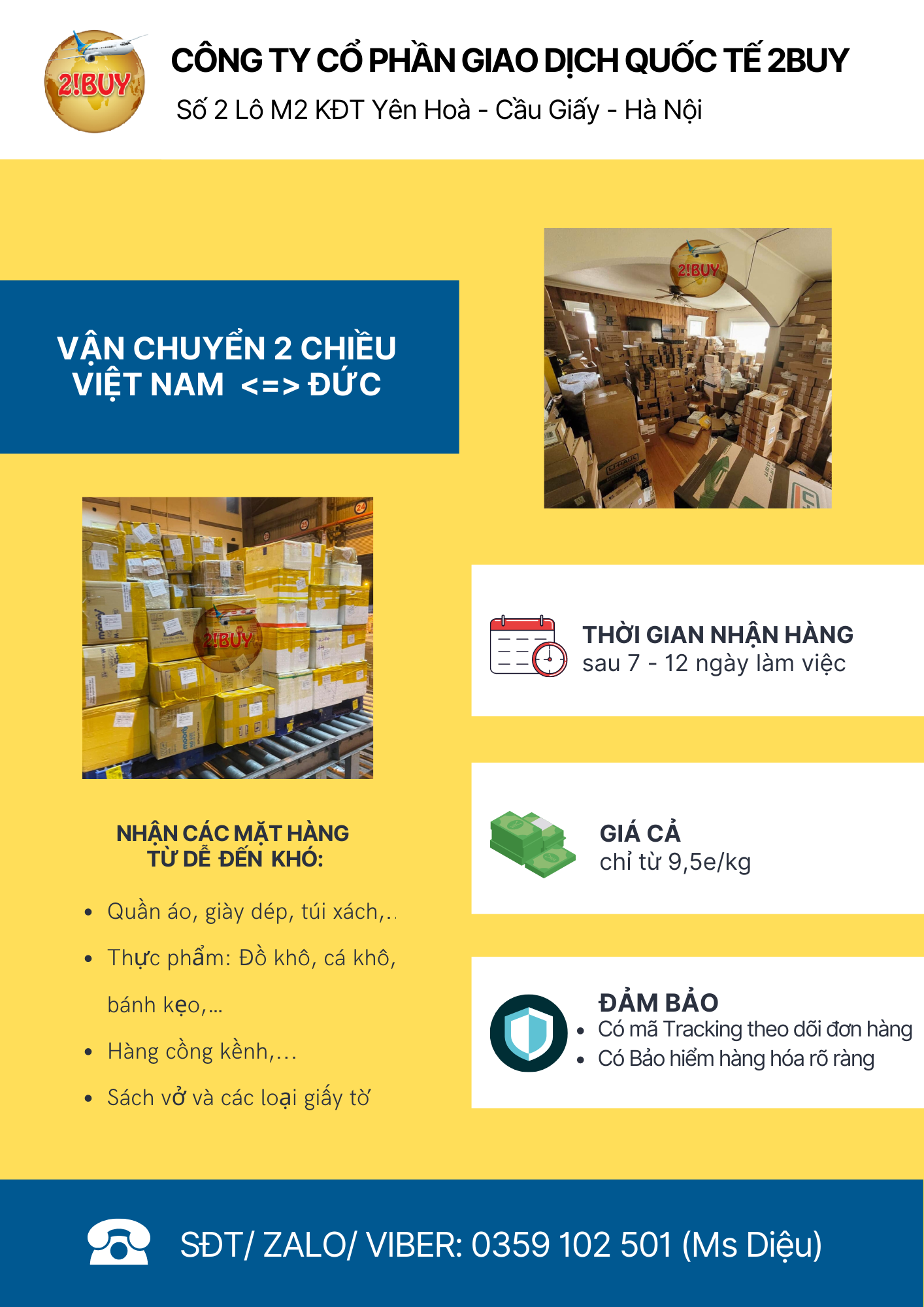 DỊCH VỤ VẬN CHUYỂN QUỐC TẾ 2 CHIỀU ĐỨC <=> VIỆT NAM
