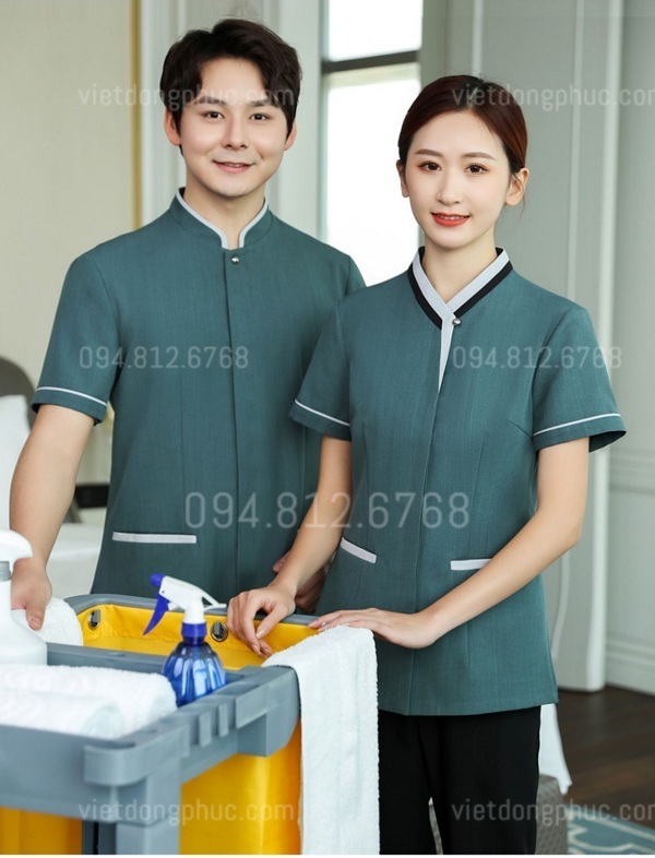 Xưởng may đồng phục tạp vụ chuyên nghiệp, chất lượng
