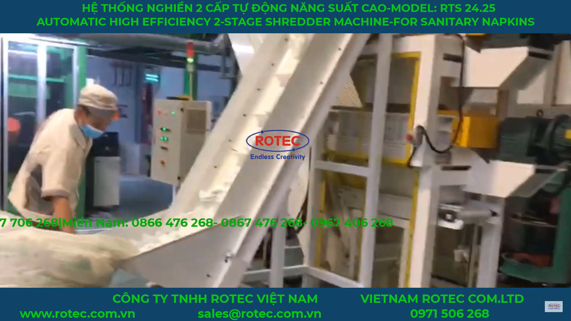 Hệ thống nghiền 2 cấp tự động nghiền xé sản phẩm lỗi