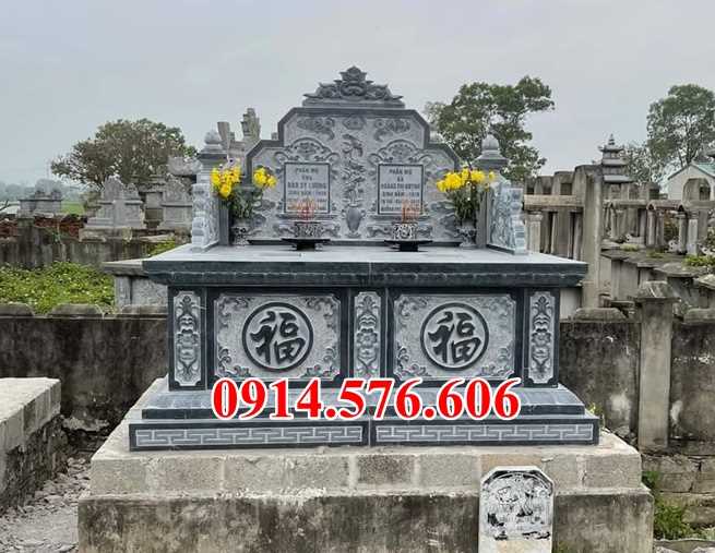 0029 lăng mộ đá đôi song thân phu thê đẹp bán kon tum