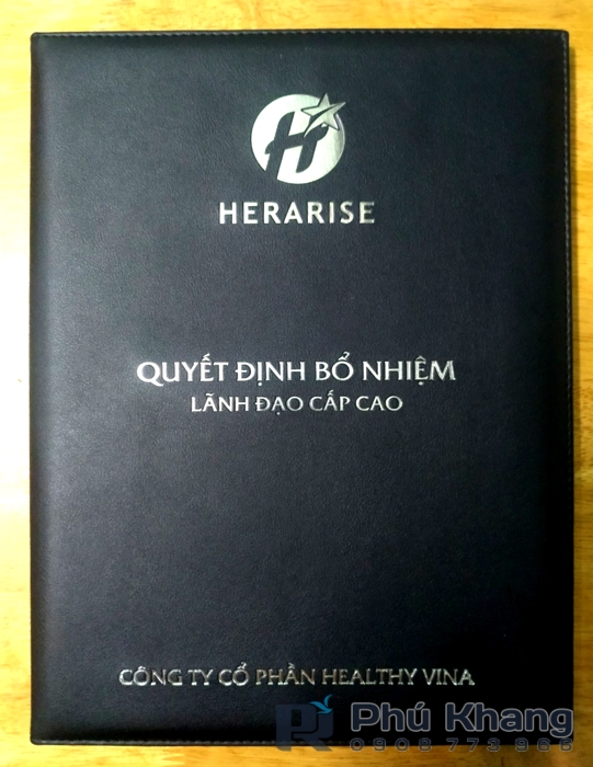 Bìa quyết định nhung, bìa kẹp giấy khen.