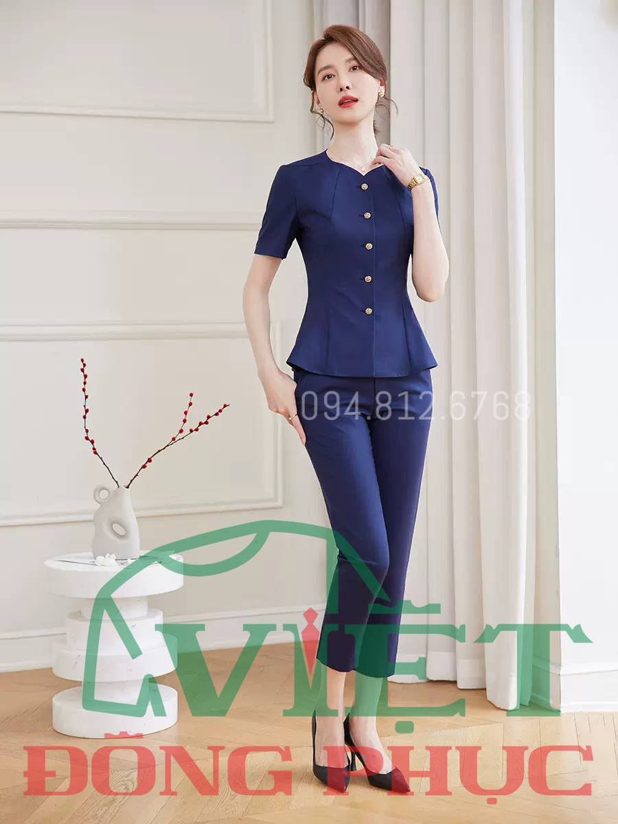 Xưởng may đồng phục lễ tân Nhà hàng form chuân đẹp