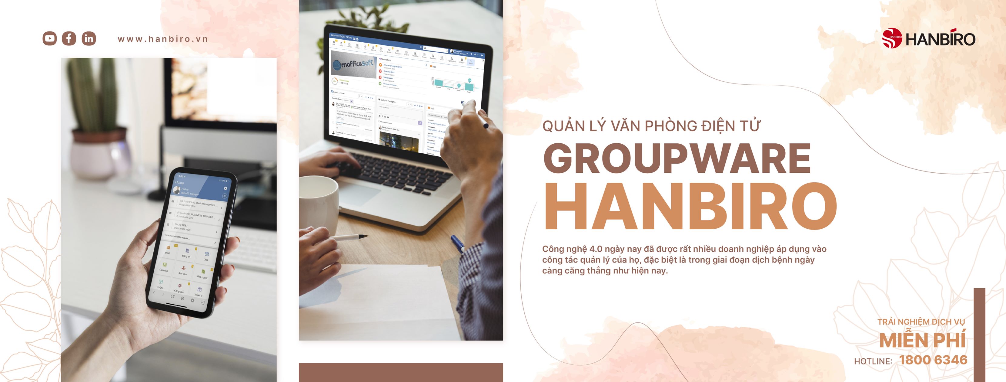 Chấm công online bằng điện thoại - máy tính với Hanbiro Groupware