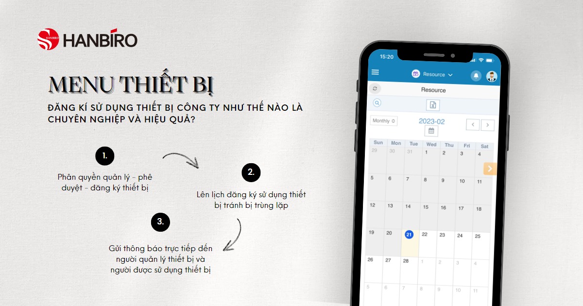 Chủ động book phòng họp với Hanbiro Groupware