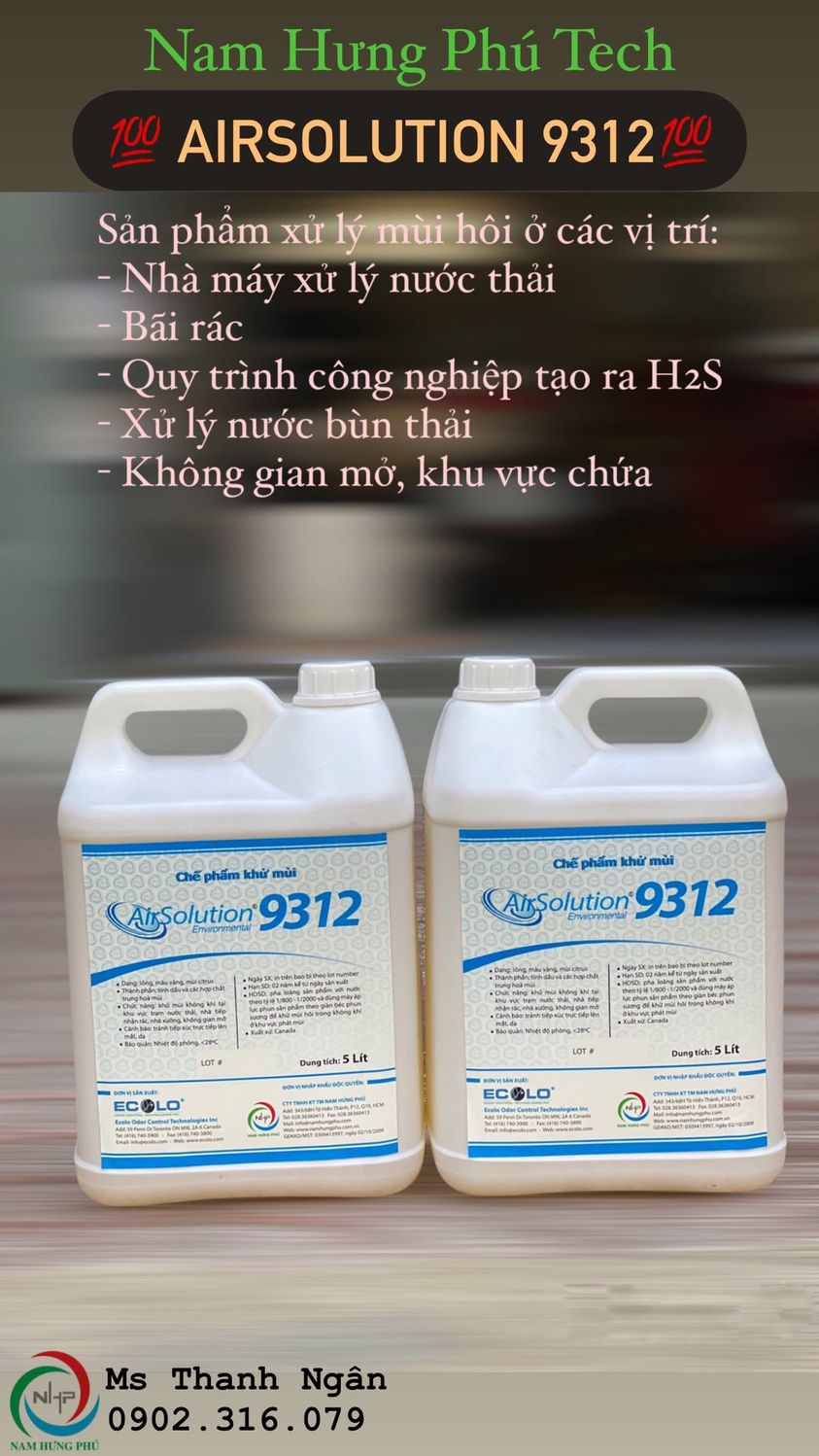 khử mùi hôi không khí trạm xử lý nước thải Airsolution 9312