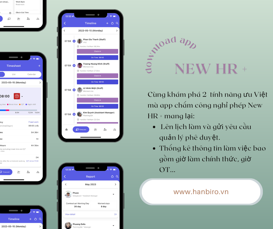 Xin nghỉ phép online vô cùng tiện lợi với NewHR Hanbiro