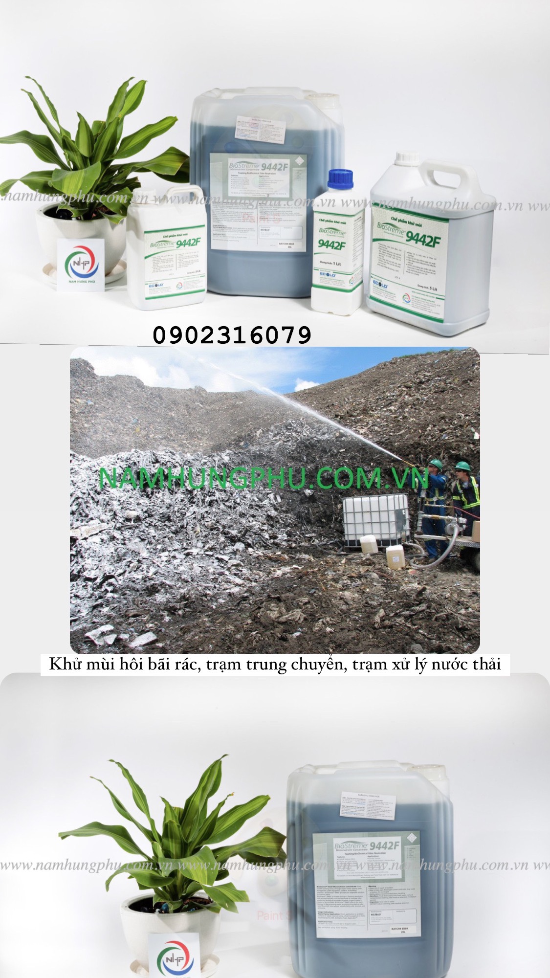 xử lý mùi hôi bãi rác ô chôn lấp Biostreme 9442F