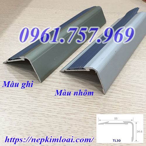 Nẹp nhôm chống trơn cầu thang, nẹp chống trượt bậc cầu thang