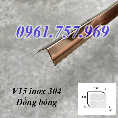 Nẹp v inox vàng, nẹp v inox mạ vàng, nẹp v inox 304
