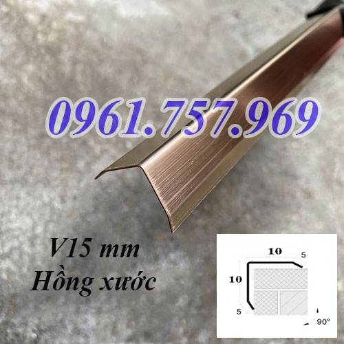 Nẹp v inox vàng, nẹp v inox mạ vàng, nẹp v inox 304