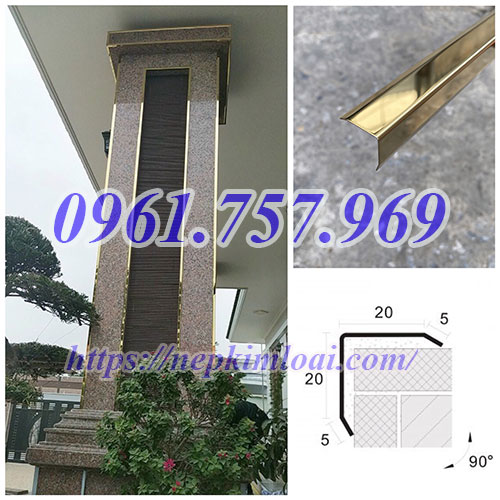 Nẹp v inox vàng, nẹp v inox mạ vàng, nẹp v inox 304