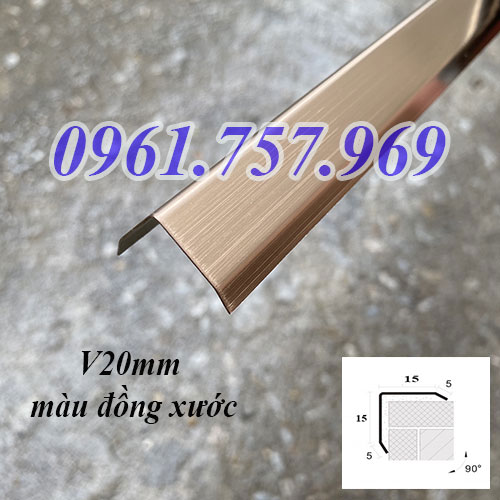 Nẹp v inox vàng, nẹp v inox mạ vàng, nẹp v inox 304