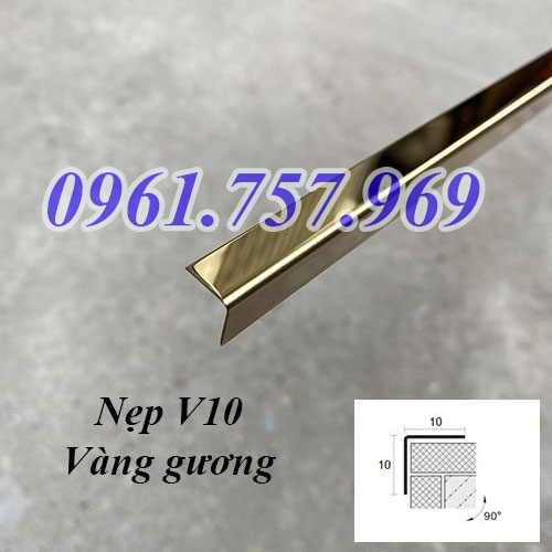 Nẹp v inox vàng, nẹp v inox mạ vàng, nẹp v inox 304