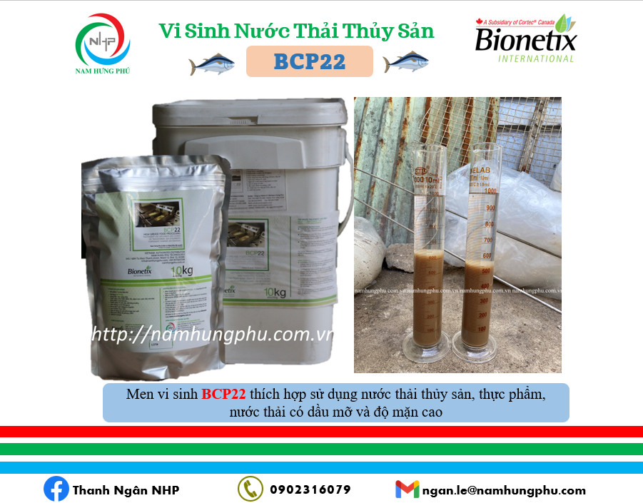 vi sinh BCP22 xử lý nước thải thực phẩm