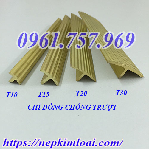 Nẹp chỉ đồng cầu thang, nẹp đồng chống trơn, nẹp chỉ đồng