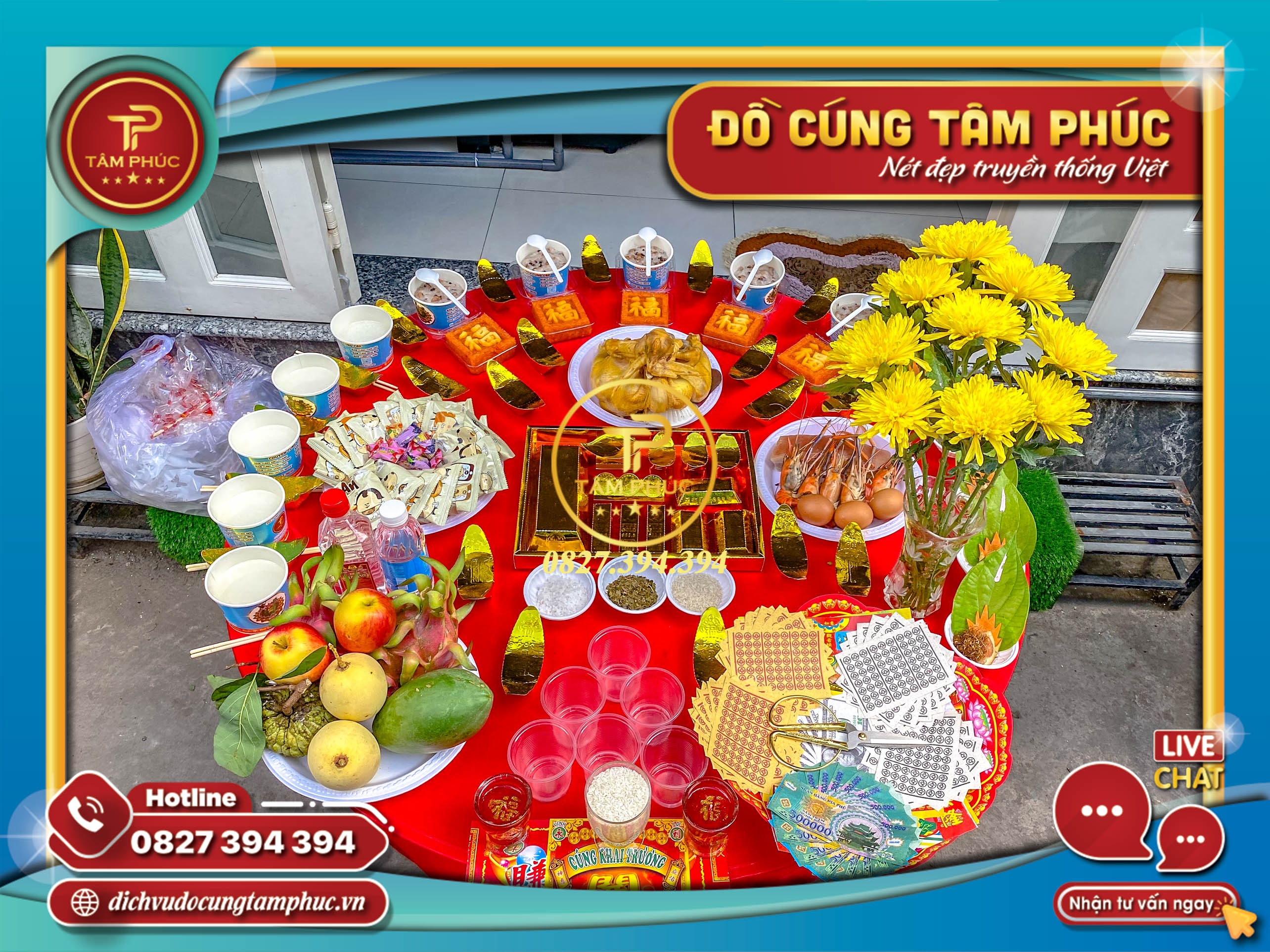 Mâm cúng khai trương trọn gói tại Cần Thơ.
