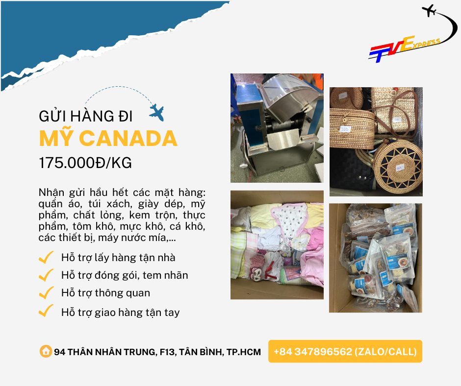 Vận chuyển hàng đi Mỹ Canada tại Tiến Việt