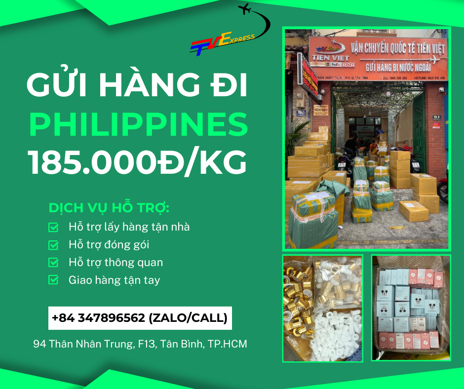 Vận chuyển hàng đi Philippines giá khuyến mãi - Tiến Việt Express