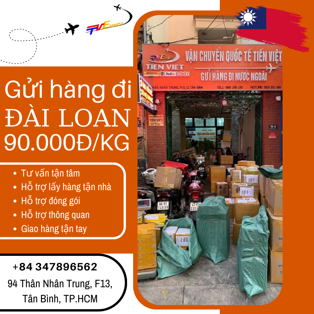 Vận chuyển Viêt --> Đài tại Tiến Việt Express