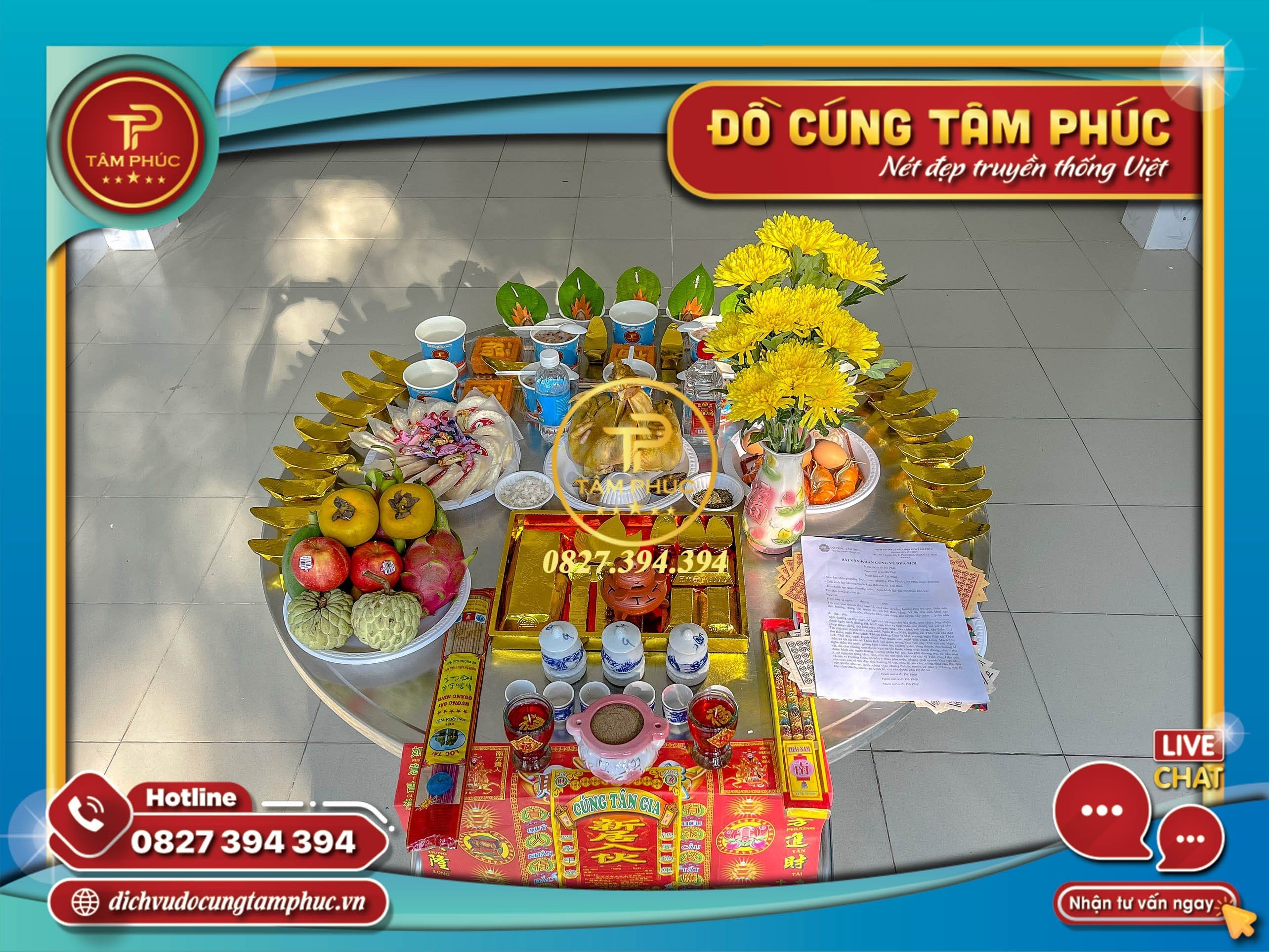 Mâm cúng Tân Gia - Nhập Trạch - Vào Nhà Mới trọn gói tại Cần Thơ.