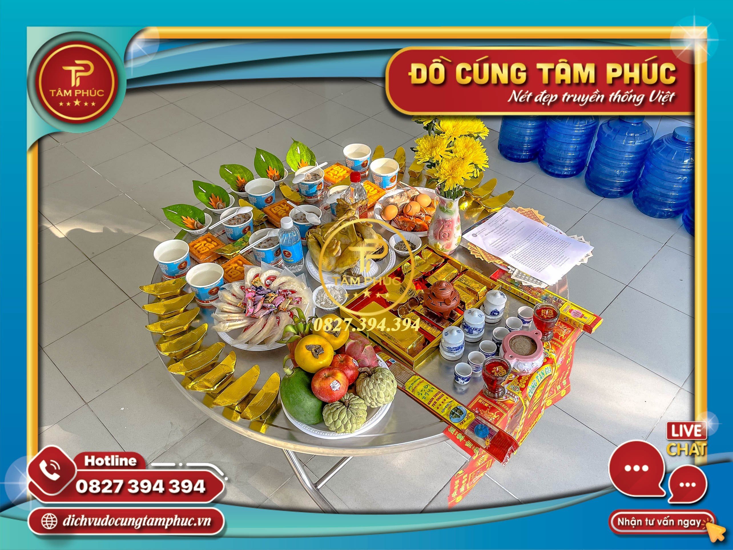 Mâm cúng Tân Gia - Nhập Trạch - Vào Nhà Mới trọn gói tại Cần Thơ.