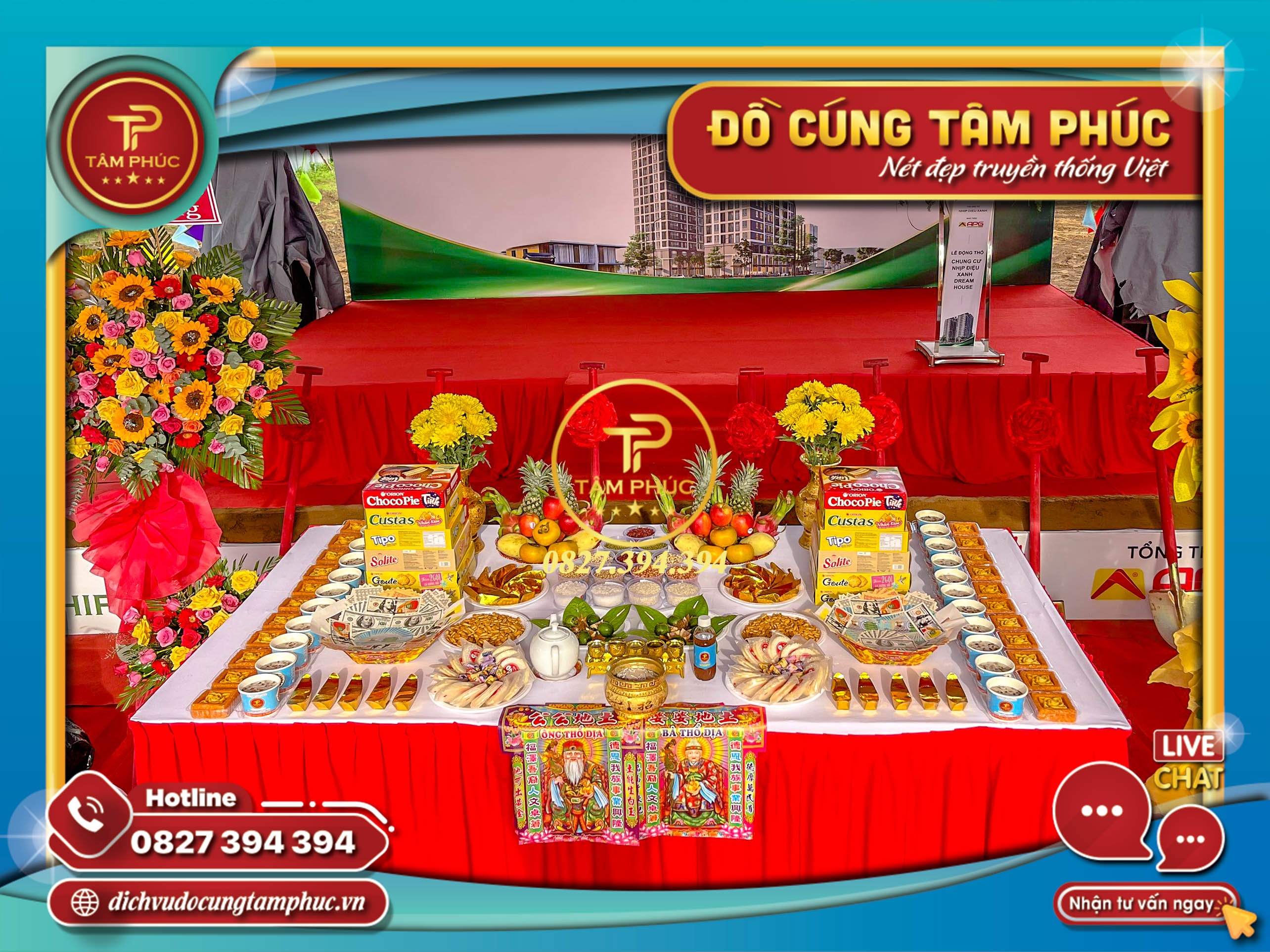 Dịch vụ mâm cúng Động Thổ tại Cần Thơ trọn gói.