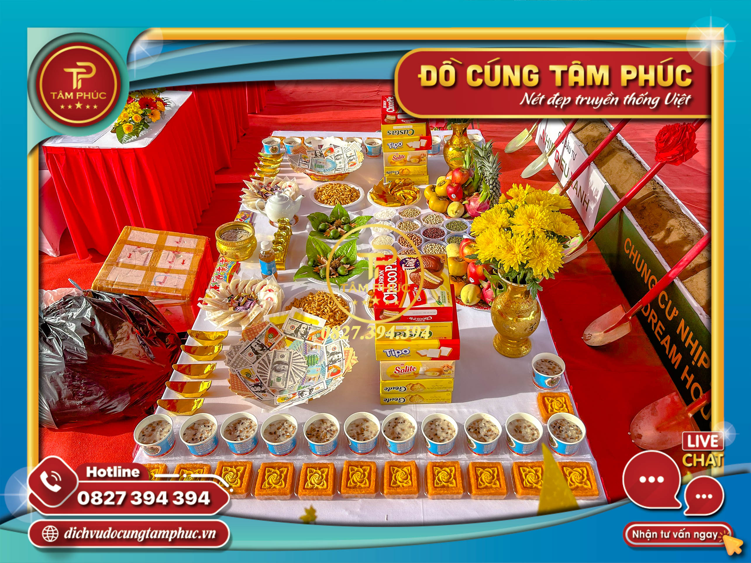 Dịch vụ mâm cúng Động Thổ tại Cần Thơ trọn gói.