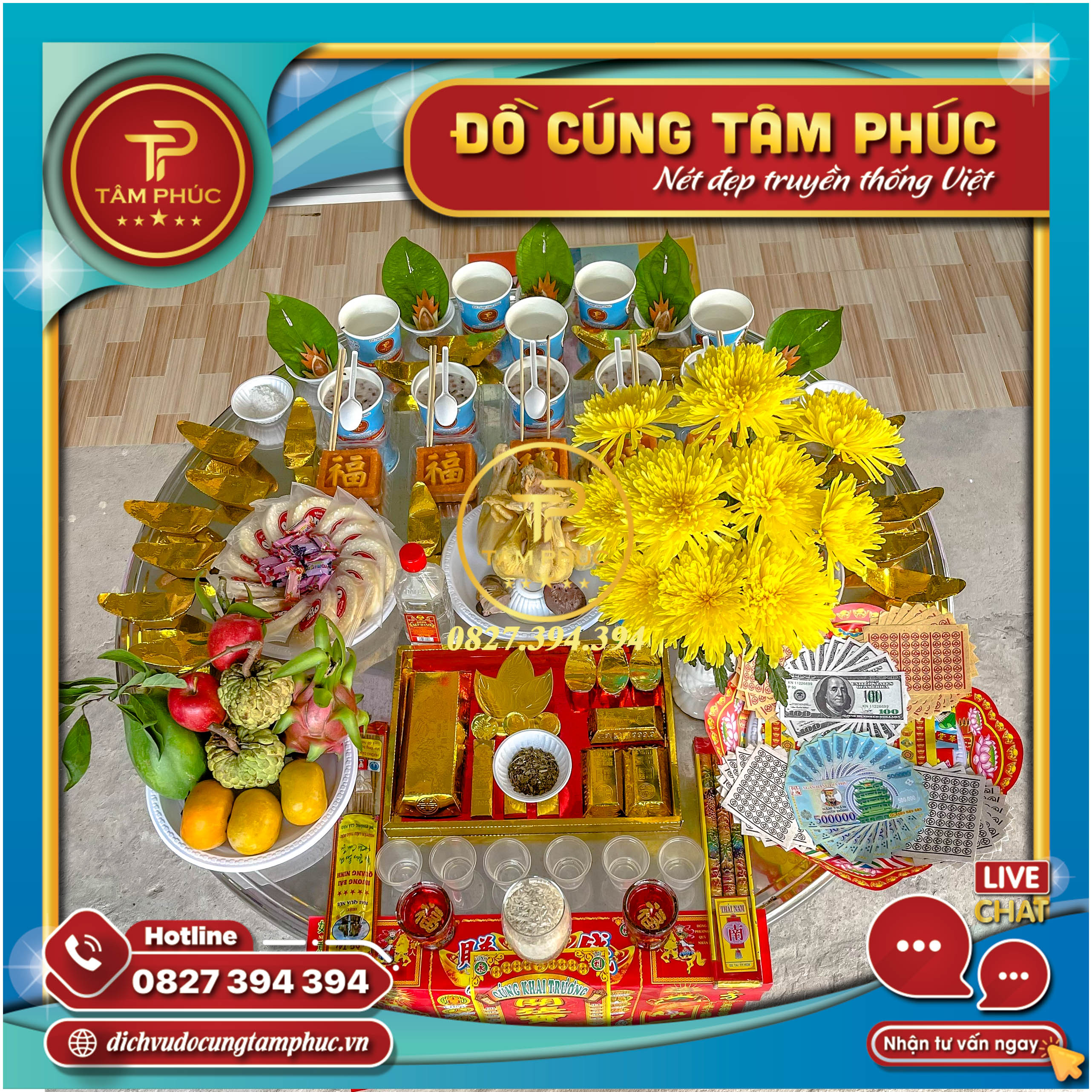 Dịch vụ mâm cúng khai trương tại Cần Thơ.