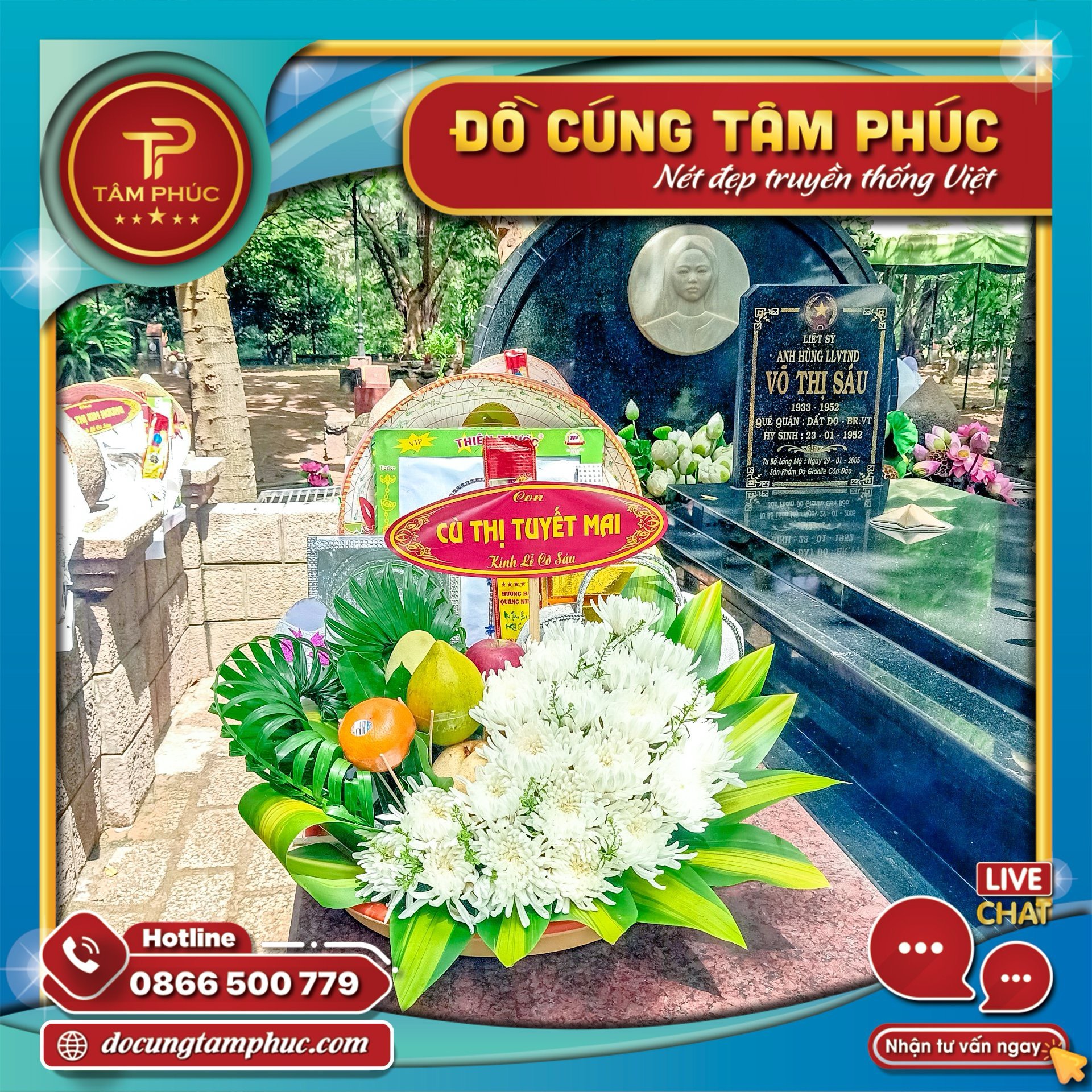 Mâm cúng Cô Sáu và các Chiến sĩ Côn Đảo.