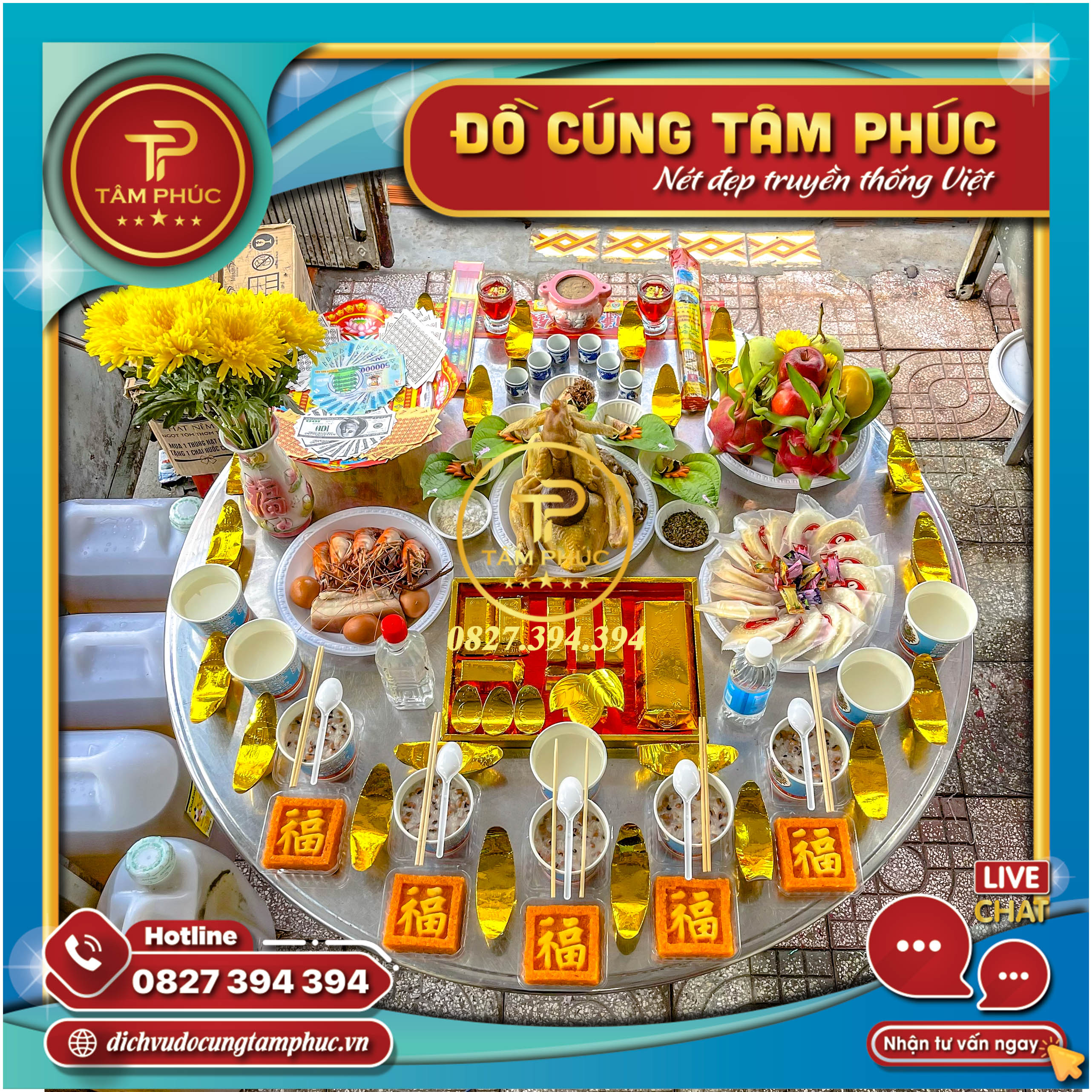 Mâm cúng Khai Trương đơn giản tại Cần Thơ.
